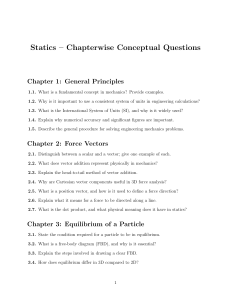 Statics Conceptual Questions Guide