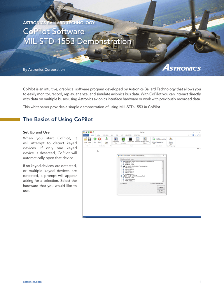 CoPilot MIL-STD-1553 Software Demo