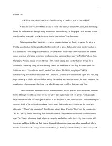 Critical Analysis of Foreshadowing in A Good Man is Hard to Find