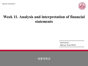 Week 11: Financial Statement Analysis & Interpretation