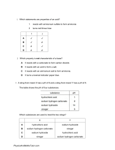 Characteristic Properties of Acids & Bases (Multiple Choice) QP