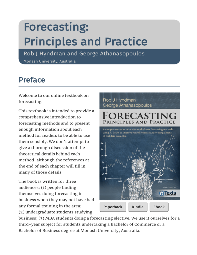 Forecasting: Principles and Practice with R