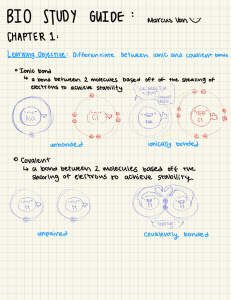 BIO Study Guide: Ionic & Covalent Bonds, Lipids, Nucleic Acids