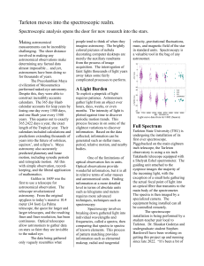 Tarleton Astronomy: Spectroscopy & Telescope