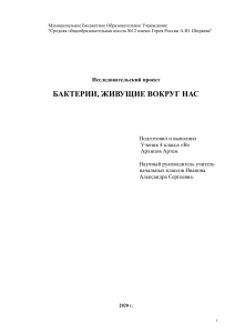 Исследовательский проект: Бактерии, живущие вокруг нас