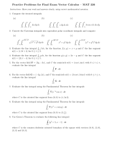 Vector Calculus Final Exam Problems