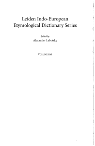 Etymological Dictionary of Greek: Volume One (Beekes)