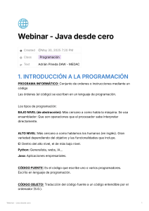 Diapositivas Webinar Java desde Cero