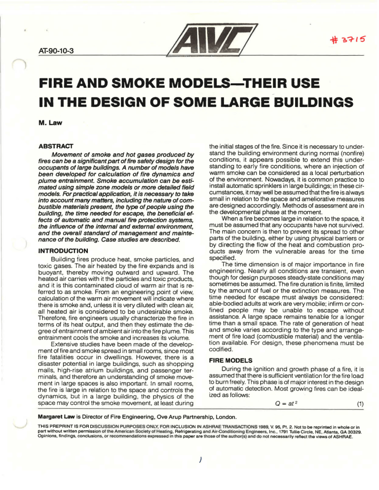 Fire and Smoke Models in Large Building Design
