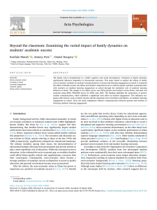 Family Dynamics and Academic Success: A Study on Home-School Impact