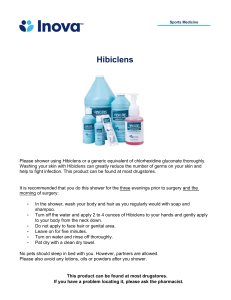 Surgery Prep with Hibiclens