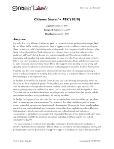 Citizens United v. FEC 2010 Case Summary