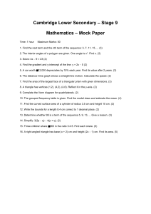 Cambridge Lower Secondary Stage 9 Math Mock Paper