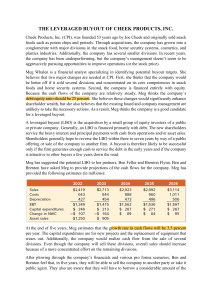 Leveraged Buyout Case Study: Cheek Products, Inc.