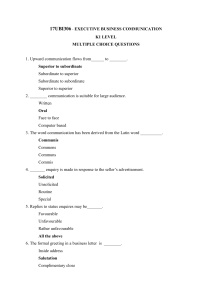 Executive Business Communication MCQs & Answers