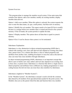 Member System & OOP Concepts: Inheritance & Polymorphism