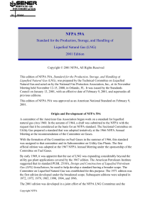 NFPA 59A: LNG Production, Storage, Handling Standard (2001)