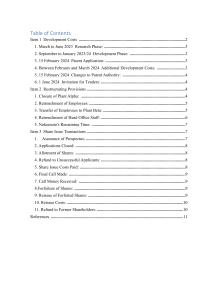 Accounting Statement of Advice: Development Costs, Restructuring, Share Issues