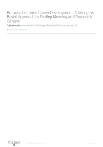 Purpose-Centered Career Development