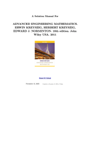 Solution Manual for Advanced Engineering Mathematics 10th Ed