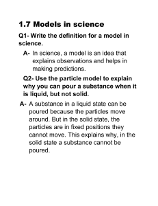 Models in Science: Particle Model Q&A