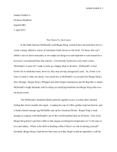 McDonald's vs Burger King: Student Essay Comparison