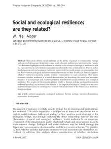 Social and Ecological Resilience: Are They Related?