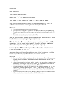 Lincoln-Douglas Debates Lesson Plan for American History