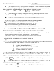 Statistics Review Questions for Test 2