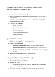 Gasifier Solid Residues: Disposal & Reuse Presentation