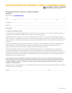 Occupational Therapy Program Academic Standards Statement