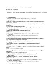 AP Comparative Government Mexico Vocabulary Quiz
