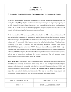 Philippine Air Quality: Strategies, Policies & Challenges