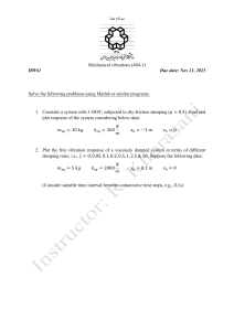 Mechanical Vibrations HW#1: MATLAB Problems