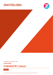 ZNotes IGCSE Chemistry Theory Notes 2026-2028 Syllabus