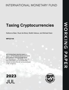 IMF Working Paper: Taxing Cryptocurrencies (2023)
