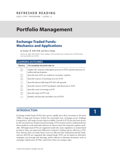 CFA Level II: ETF Mechanics and Applications