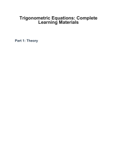 Trigonometric Equations: Complete Learning Materials