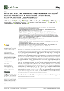 Citrulline Malate Effects on CrossFit&reg; Performance