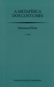 livro - immanuel kant - metafisica dos costumes
