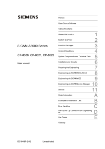 Siemens SICAM A8000 Series CP-8000/CP-8021/CP-8022 User Manual