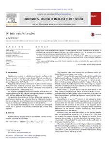 Heat Transfer in Tubes: Transition Regime Analysis