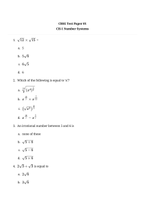 CBSE Test Paper 01: Number Systems