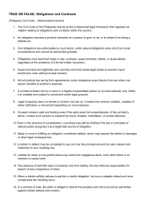 Philippine Civil Code: Obligations & Contracts Quiz