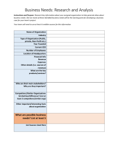 Business Case Project Worksheet