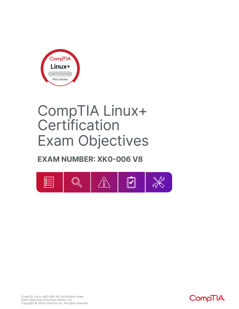 CompTIA Linux+ XK0-006 Exam Objectives