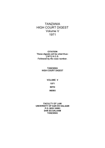 Tanzania High Court Digest 1971