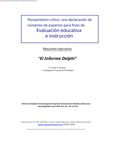 Informe de Consenso sobre Pensamiento Cr&iacute;tico