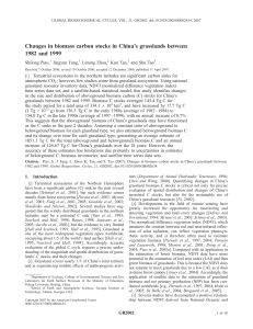 Carbon Stocks in China's Grasslands (1982-1999)
