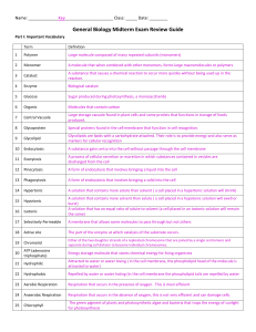 General Biology Midterm Exam Review Guide